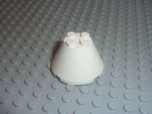 Lego white cone - lego, 4x4x2