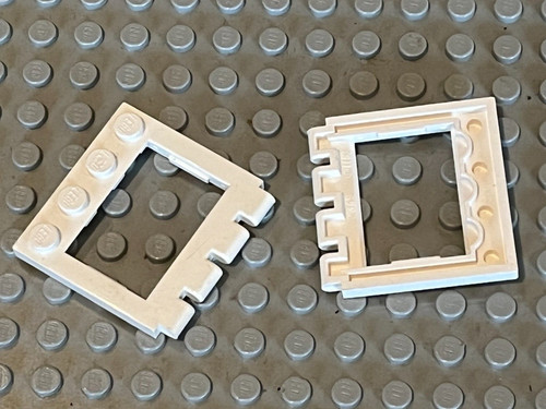 Lego white hinge car - white, roof
