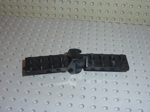 Lego black hinge plate 2x4 - plate,